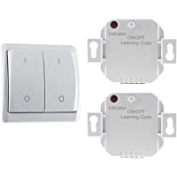 Los mejores  - Pilota Casa - Juego de 2 receptores inalámbricos con interruptor de pared (2 canales- 230 V- LED- hasta 300 W- alcance…